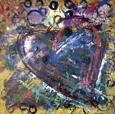 Peinture intitulée "Scruffy Heart" par Ronda Richley, Œuvre d'art originale, Huile