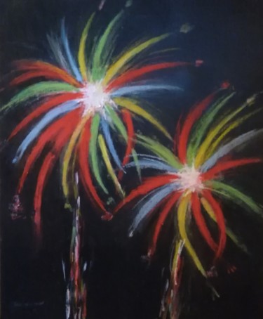 feux d'artifice 55x38x2 cm ©2018 par Dominique RONDEAU