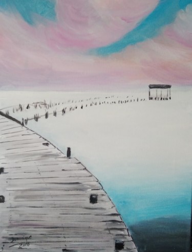 Painting titled "passage" by Dominique Rondeau, Original Artwork, Acrylic