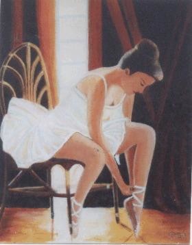 Painting titled "avant le ballet" by Dominique Rondeau, Original Artwork