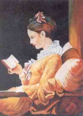 Peinture intitulée "la liseuse (d'apres…" par Dominique Rondeau, Œuvre d'art originale, Autre