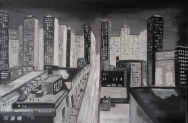 Painting titled "new-york" by Dominique Rondeau, Original Artwork