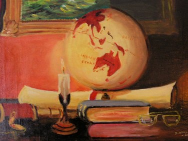 Malerei mit dem Titel "nappemonde" von Dominique Rondeau, Original-Kunstwerk, Öl Auf Keilrahmen aus Holz montiert