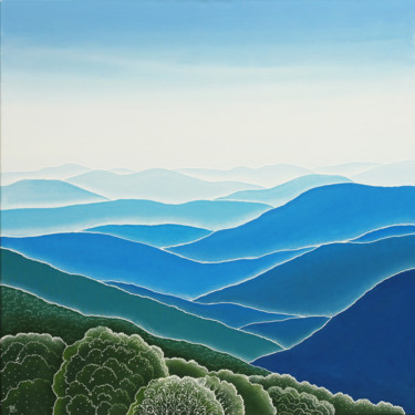 Painting titled "Cevennes" by Paule Bernard Roussel, Original Artwork, Acrylic Mounted on Wood Stretcher frame