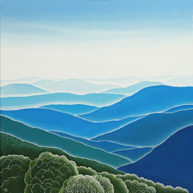 Malerei mit dem Titel "Cevennes" von Paule Bernard Roussel, Original-Kunstwerk, Acryl Auf Keilrahmen aus Holz montiert