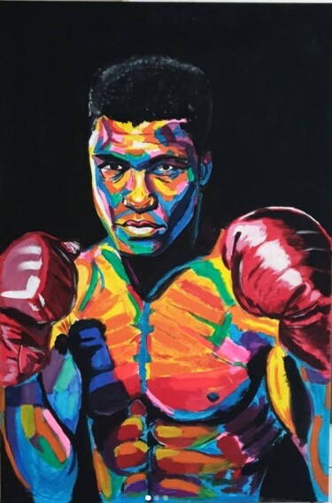 Painting titled "Muhammad Ali" by Rondinelli Patrick (Whoisrick), Original Artwork, Acrylic