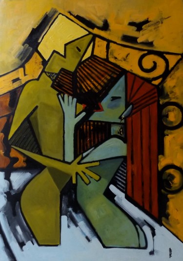 Malerei mit dem Titel "Desire" von Rone Waugh, Original-Kunstwerk, Acryl