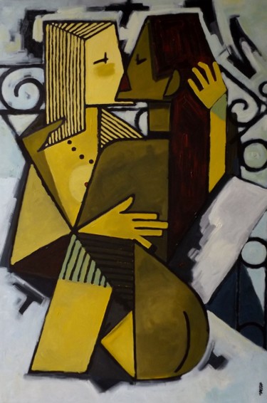 Pittura intitolato "Embrace" da Rone Waugh, Opera d'arte originale, Acrilico