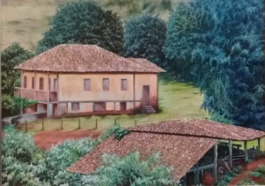 Painting titled "Fazenda na área rur…" by Rone Lacerda, Original Artwork