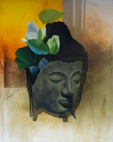 Pintura titulada "Buddha series ( 3)" por Roni Sarkar, Obra de arte original, Acrílico