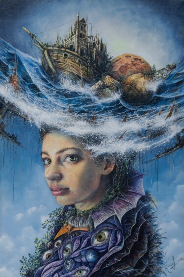 Pittura intitolato "Angorona" da Roniel Llerena Andrade, Opera d'arte originale, Olio