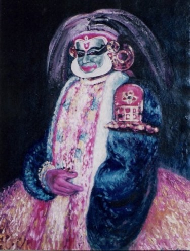 Painting titled "Shree Krishna" by Ronin, Original Artwork, Oil