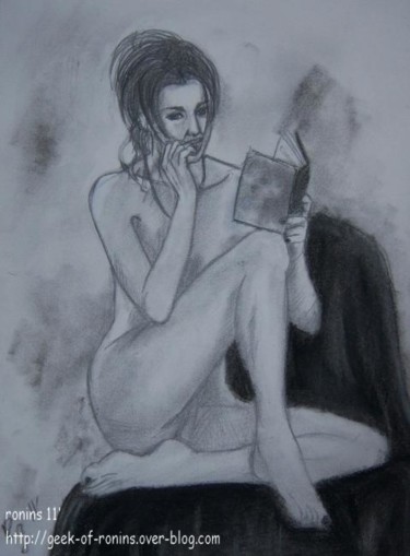 la liseuse passionnée Dessin intitulée "la liseuse passionn…" par Ronins, Œuvre d'art originale, Autre