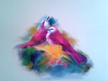 Painting titled "lovebirdsb.jpg" by Roniyana Lane, Original Artwork, Pastel