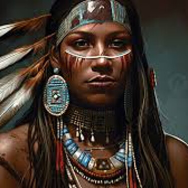 「native indian」というタイトルのデジタルアーツ Ronnie Kolnerによって, オリジナルのアートワーク, 操作されていない写真
