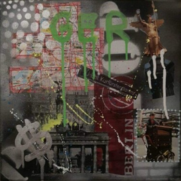 Collagen mit dem Titel "Berlin" von Ronny Reinecke, Original-Kunstwerk, Acryl