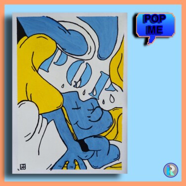 Druckgrafik mit dem Titel "Pop Schlumpfine" von Ronny Reinecke, Original-Kunstwerk, Digitaldruck