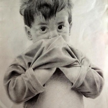 Drawing titled "mi vecino" by Rooney Celi Salinas, Original Artwork, Pencil