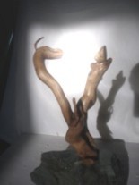 Sculpture intitulée "Epona" par Parhelio, Œuvre d'art originale, Bois