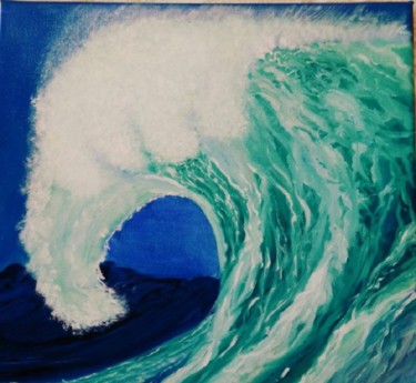 Картина под названием "волна" - Olga Reshetnikova, Подлинное произведение искусства, Масло