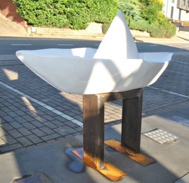 Skulptur mit dem Titel "Dreamboat : Follow…" von Rosa, Original-Kunstwerk, Gips