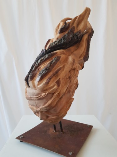 Sculpture titled "The fall" by Rosa, Original Artwork, Wood