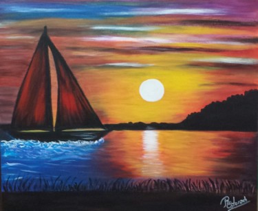 Painting titled "MARINA NOCTURNA" by Rosa Estorach, Original Artwork