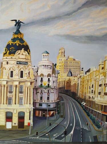 Painting titled "Madrid" by Rosa M Fernández, Original Artwork, Lacquer