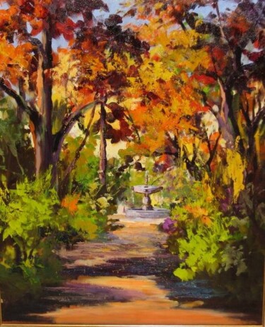 Painting titled "Paseo en otoño" by Rosa Maria Castaño, Original Artwork
