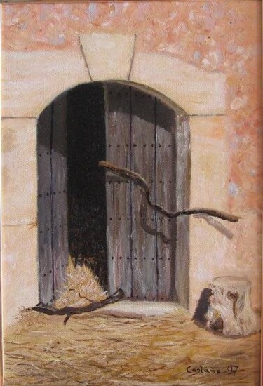 Pintura titulada "La puerta del pajar" por Rosa Maria Castaño, Obra de arte original