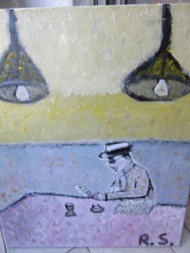 Painting titled "Fernando Pessoa" by Rosa Maria Duarte, Original Artwork, Oil