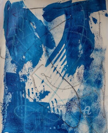 Peinture intitulée "Azul&Branco" par Rosa Martinelli, Œuvre d'art originale, Acrylique
