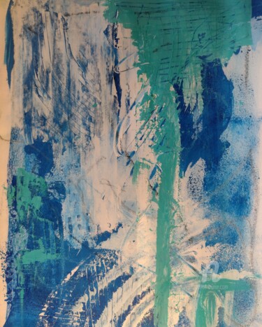 Pintura titulada "Azul e Verde II" por Rosa Martinelli, Obra de arte original, Acrílico