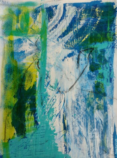 Painting titled "Azul&Verde III" by Rosa Martinelli, Original Artwork, Acrylic