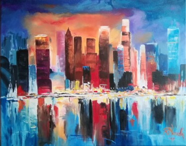 Painting titled "NEW YORK COLOURS" by Rosa Nardella, Original Artwork, Oil