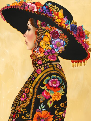 Digital Arts titled ""La Torera: Stolz u…" by Rosa Piazza, Original Artwork, Digital Painting