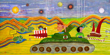 Peinture intitulée "Corona, Krieg, neue…" par Rosa Schaf, Œuvre d'art originale, Acrylique