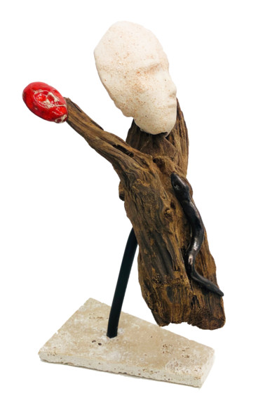 Skulptur mit dem Titel "Péché originel" von Rosa-Terra By Rosanna, Original-Kunstwerk, Gemischte Medien