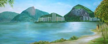 Pintura intitulada "Lagoa, Passado e Pr…" por Rosah Casanova, Obras de arte originais
