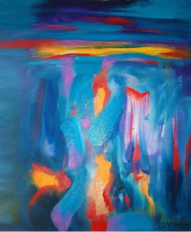 Pittura intitolato "Horizonte azul" da Rosa Lapinha, Opera d'arte originale