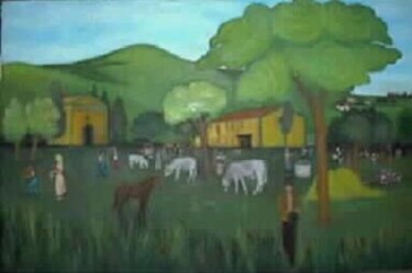 Painting titled "fattoria" by Rosalba Buccoliero, Original Artwork