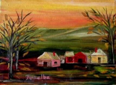 Painting titled "tramonto1" by Rosalba Buccoliero, Original Artwork