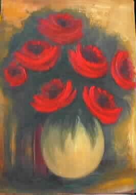 Painting titled "fiori" by Rosalba Buccoliero, Original Artwork