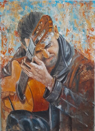 Schilderij getiteld "Musica" door Rosalba Busani, Origineel Kunstwerk, Olie