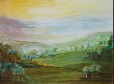 Drawing titled "paesaggio toscano" by Altini, Original Artwork