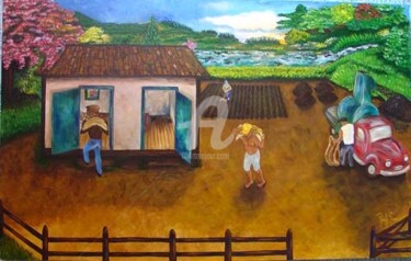Pintura intitulada "Café do Brasil - ce…" por Rosaly Gripp Gobbo (Rosaly Gripp), Obras de arte originais, Acrílico
