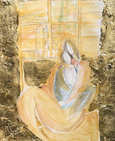 Pittura intitolato "Maternità" da Rosamaria Santini, Opera d'arte originale, Olio