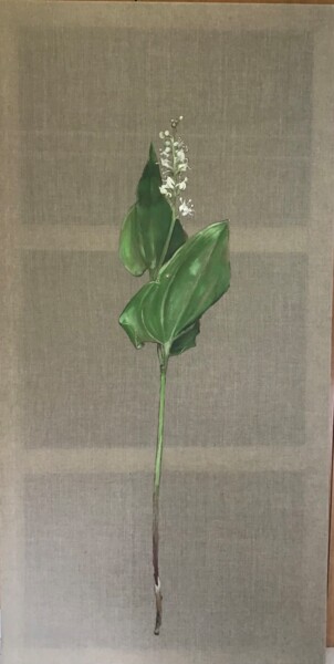 Peinture intitulée "Maianthemum bifolium" par Rosa Mujal Closa, Œuvre d'art originale, Huile Monté sur Châssis en bois