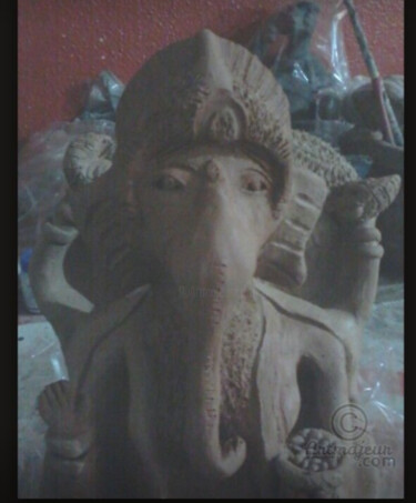 Escultura intitulada "Indian elephant" por Rosana Pan Romero, Obras de arte originais, Cerâmica