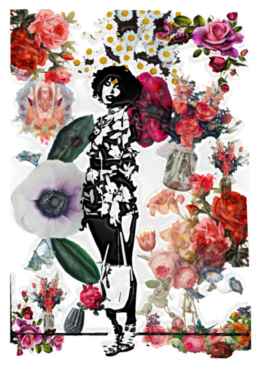 Digital Arts titled "Mode et Floraison" by Rosana, Original Artwork, Photo Montage